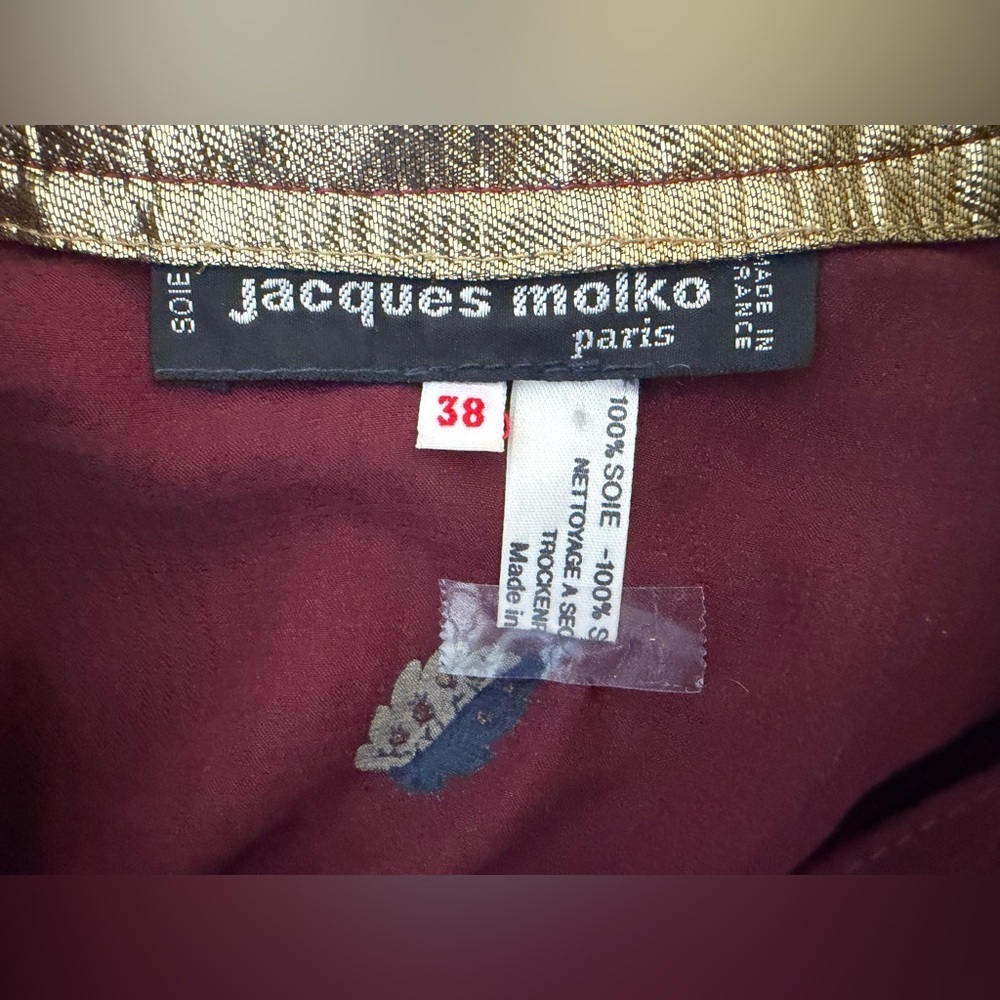 Vintage Silk Jacques Molko Blouse, made in Paris, eu size 38, us medium - Picture 2 of 8